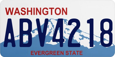 WA license plate ABV4218