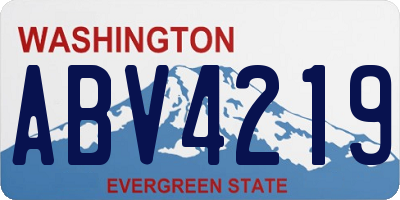 WA license plate ABV4219