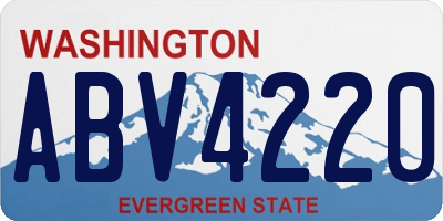 WA license plate ABV4220