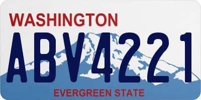 WA license plate ABV4221
