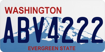 WA license plate ABV4222