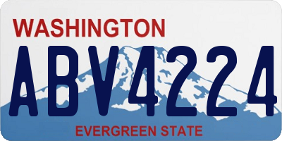 WA license plate ABV4224