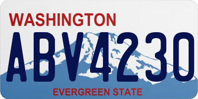 WA license plate ABV4230