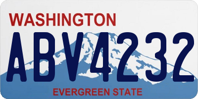 WA license plate ABV4232