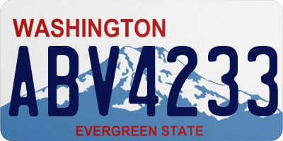 WA license plate ABV4233