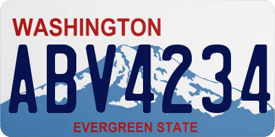 WA license plate ABV4234