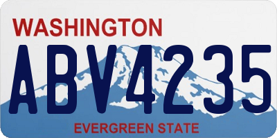 WA license plate ABV4235