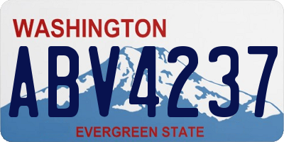 WA license plate ABV4237