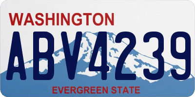 WA license plate ABV4239