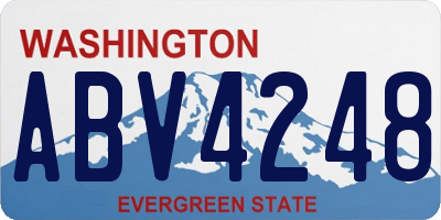 WA license plate ABV4248