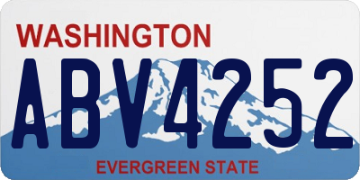 WA license plate ABV4252