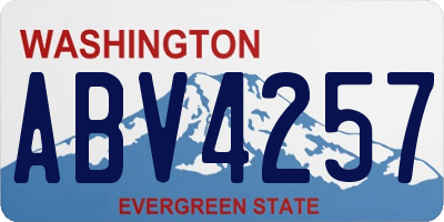 WA license plate ABV4257