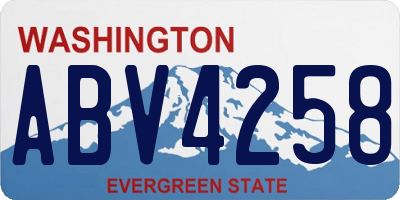 WA license plate ABV4258