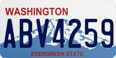 WA license plate ABV4259