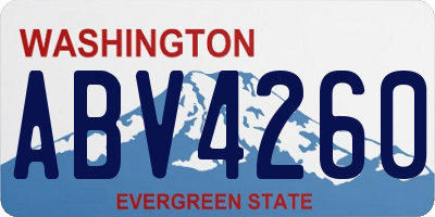 WA license plate ABV4260