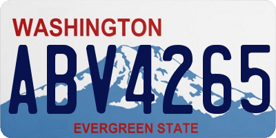 WA license plate ABV4265