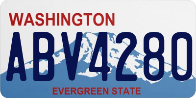WA license plate ABV4280