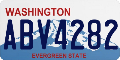 WA license plate ABV4282
