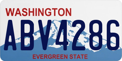 WA license plate ABV4286