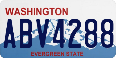 WA license plate ABV4288