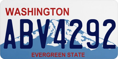 WA license plate ABV4292