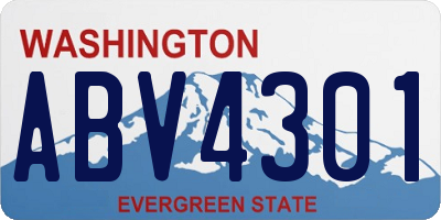 WA license plate ABV4301