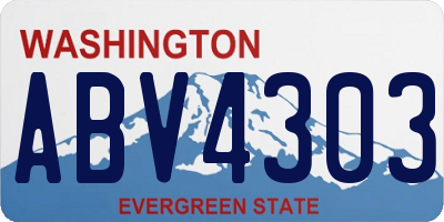 WA license plate ABV4303