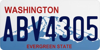 WA license plate ABV4305