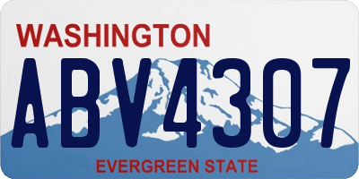 WA license plate ABV4307
