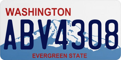 WA license plate ABV4308