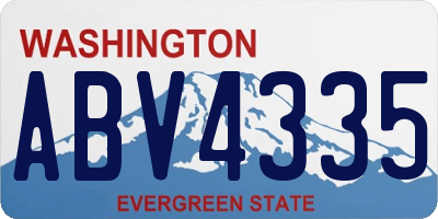 WA license plate ABV4335