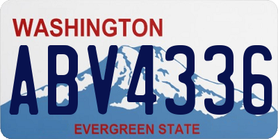 WA license plate ABV4336