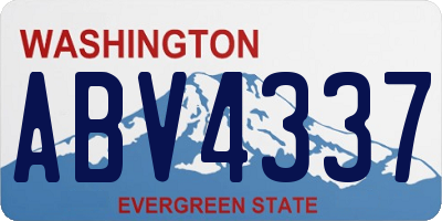 WA license plate ABV4337