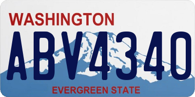 WA license plate ABV4340