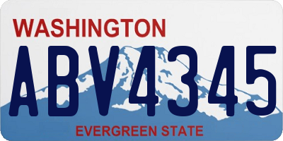 WA license plate ABV4345
