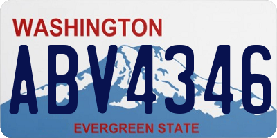 WA license plate ABV4346