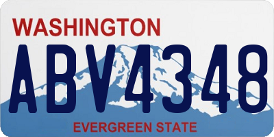 WA license plate ABV4348