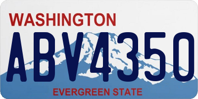 WA license plate ABV4350