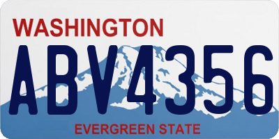 WA license plate ABV4356