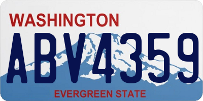 WA license plate ABV4359