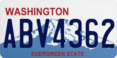 WA license plate ABV4362