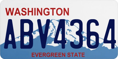 WA license plate ABV4364