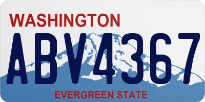 WA license plate ABV4367