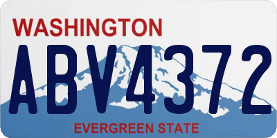 WA license plate ABV4372