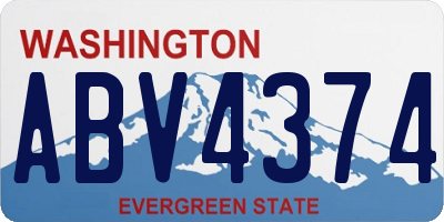 WA license plate ABV4374