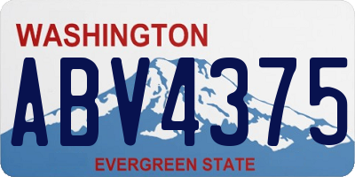 WA license plate ABV4375