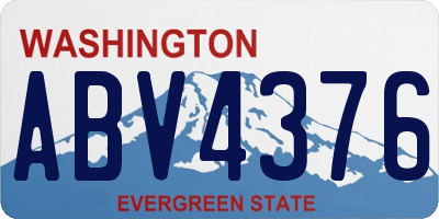 WA license plate ABV4376