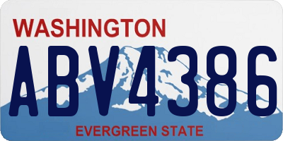 WA license plate ABV4386