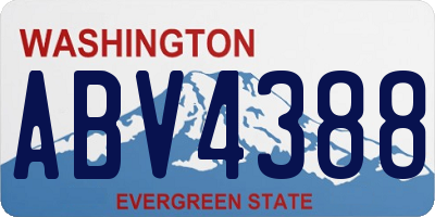 WA license plate ABV4388