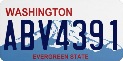 WA license plate ABV4391